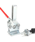 Beefy Horizontal HT 225 D Welding Toggle Clamp With Arrow Storage Case Heavy Duty Cold Rolled Steel 227 Kg Holding Capacity 100 Degree Handle For Welding Assembly And Luggage Hasp, red handle