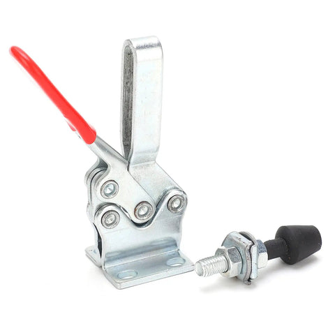 Beefy Horizontal HT 225 D Welding Toggle Clamp With Arrow Storage Case Heavy Duty Cold Rolled Steel 227 Kg Holding Capacity 100 Degree Handle For Welding Assembly And Luggage Hasp, red handle
