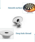 Two Pack Round Stainless Steel Cabinet Knobs Slick Modern Drawer Pulls with smooth surface and deep hole thread detail