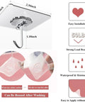 Clear Adhesive Wall Hooks With Hella Strong Peel And Stick Backing For Kitchen Bathroom Office Storage Solid Invisible Hold Saves Floor Space Zero Drilling Hassle Free Mount Keeps Spaces Tidy Pack Of Ten, showcasing dimensions and features.