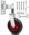 Spring Loaded 8 Inch Gate Wheel For Fence And Gate With 360 Degree Rotation Heavy Duty Steel Gate Caster Wheels For Metal Tube Gates 600 Lbs Load