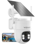 Solar Powered Outdoor Security Camera, Wireless, 3MP Pan Tilt 360 Degree WiFi Cam With Color Night Vision, PIR Motion Sensor