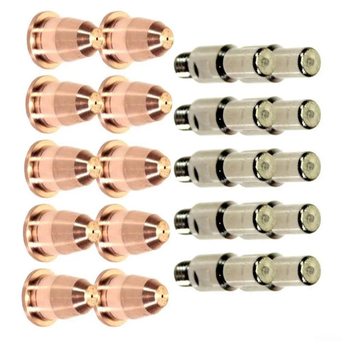 20 Piece Plasma Cutter Torch Electrodes And Nozzles Set 0.8mm Nozzle For 275I 375I P400DV P300i Welding Gear Built Tough