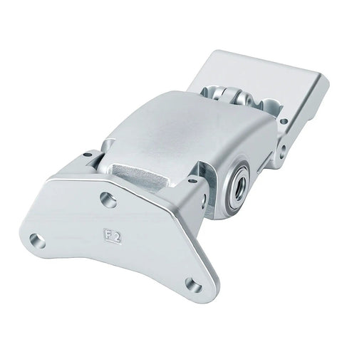 Built Like A Tank Rear Door Hinge Using Premium Steel Alloy, robust design for Ford Transit vans, silver finish.
