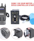 Heavy Duty Variable Speed Gear Motor For Garage Builds 110 Volt 120 Watt Single Phase Ac Unit with speed controller