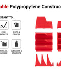 Durable polypropylene construction for 80 Tool Modular Wrench Organizer Set Black With 12 One Tab Modules And 24 Three Tab Modules