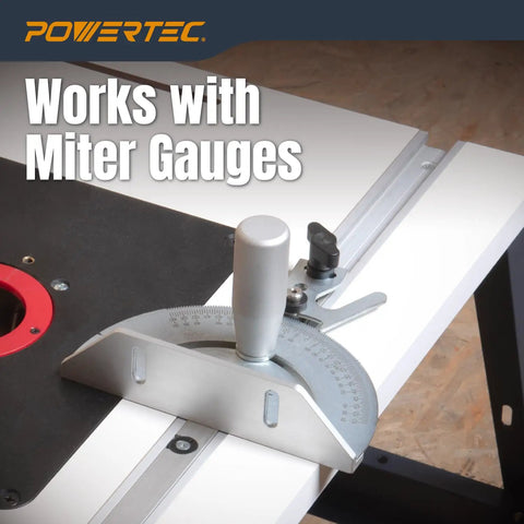 Pro Grade Badass 48 Inch Miter T Track With Secure T Bar Built To Rock For Table Saws And Router Tables Dad Approved Essential For Custom Sliding Jigs Twin Pack Bundle with miter gauge.
