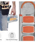 Drywall Anchor And Screw Kit Featuring 270 Anchors And 135 Screws Durable Carbon Steel Construction For Solid Hollow Or Gypsum Walls Easy Install Long Lasting Hold Home Reno Must Have held by person with tool belt, showing excellent load capacity with corrosion protection symbols.