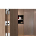 Concealed Door Closer Auto Self Closing Attachment For Wooden Doors With Alloy Frame, silver finish, wall mount, indoor view