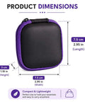 Slick Squared Eva Hard Shell Organizer Pouch For Earbuds Charging Cables Keys And Coins Hella Compact Travel Kit With Heavy Duty Zipper Closure For Daily Carry dimensions showing 7.5 cm length, 2.95 in width, 3 cm height.