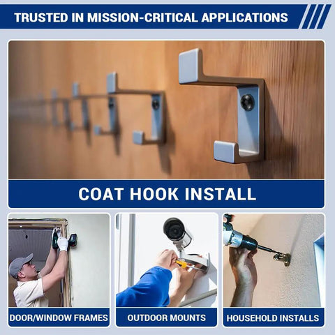 50 Tough As Nails 304 Stainless Steel Sheet Metal Screws With Torx T25 Driver Bit Black Pan Head Finish Corrosion Beating Heavy Duty Hardware Fastener Kit installation of coat hooks on various surfaces.