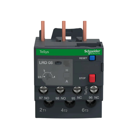 TeSys D Class 10 Overload Relay For IEC Contactor, Bi Metallic Thermal Sensor, 2.5 To 4 Amp Trip Range, Screw Clamp Terminals
