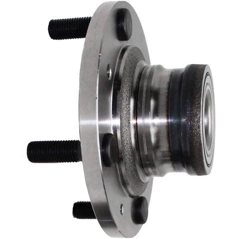 Rock Solid Rear Wheel Bearing Hub Assembly Pair 2Pc Plug Play Swap For 1991 Through 1992 Eagle Summit, steel hub with three bolts.