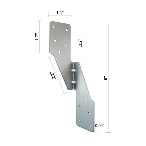 Heavy Duty Galvanized Right Hurricane Ties For Roof Rafters Deck Framing 25 Pack, 6-inch metal tie with multiple holes for reliable anchoring.
