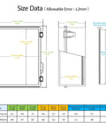 Dimensions diagram for IP67 Waterproof Electrical Junction Box With Hinged Cover And Stainless Steel Latch Durable ABS Plastic Enclosure