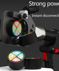 Heavy Duty Battery Powered Ratchet Cable Cutter for 105mm cables close-up, strong power, electric wire scissors detail.