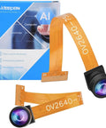 Wide Angle 160 Degree 2MP OV2640 Camera Module For ESP32 MCU shown with flexible cables and lens for microcontroller projects