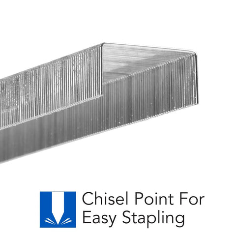 Dang Tough Standard Size Staples With Razor Sharp Chisel Points For Quick Paper Piercing and Dependable Daily Office Tasks close-up image of staples.