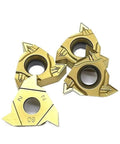 Hard Steel Turning Inserts 10Pc Pack With RT22.01W RT16 01W N60P G60P YBG201 Coated Carbide Tool For Thread Turning And Finishing Long Life Fast Cut Low Friction Superior Wear And Heat Resistance, gold coated inserts