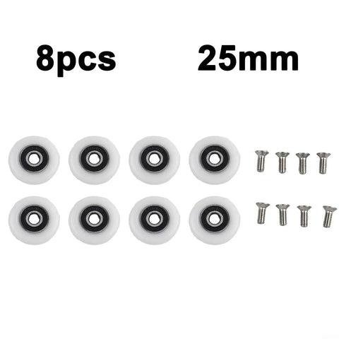 Heavy Duty Replacement Shower Door Rollers For 19mm 23mm And 25mm Glass Sliding Doors slick rolling nylon wheels and screws