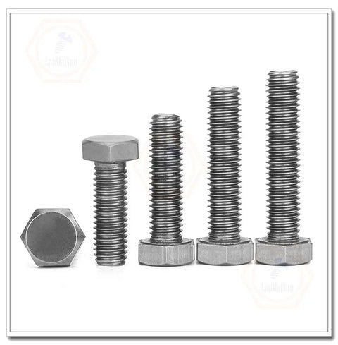 Straight Up Badass TA2 Pure Titanium Hex Bolts M12 X 45mm Heavy Duty Fasteners For Custom Builds Rides Slick Silver Finish 5 Pc Set, detailed view of bolts.