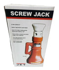 Five Ton Screw Jack With Pivoting Corrugated Head Beefy Heavy Duty Cast Base And No Creep Design For Stable Lifting In Shops Garages And Auto Service Lifts For Maximum Load Handling packaging
