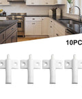 Smooth Quiet Close Cabinet Dampers And Drawer Buffers Keep Your Cupboards Chill And Slam Free With Sleek Invisible Hardware For Easy Kitchen Or Bathroom Upgrades In A 10 Piece Set, white 10PCS installation hardware in a modern kitchen.