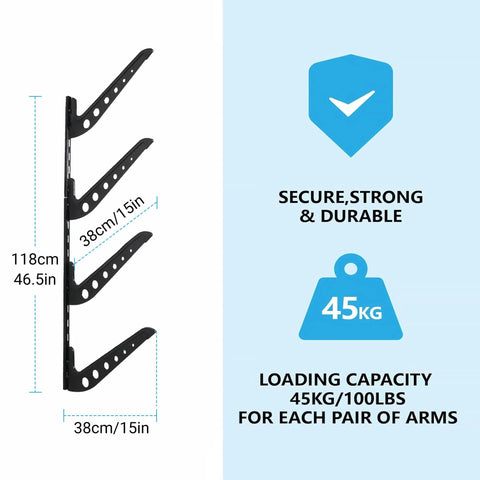 Heavy Duty Adjustable Surfboard Wall Rack And Multi Board Storage Organizer Built For Gnarly Sessions And Serious Shredding Without Any Fuss Or Drama Ever with dimensions and load capacity.