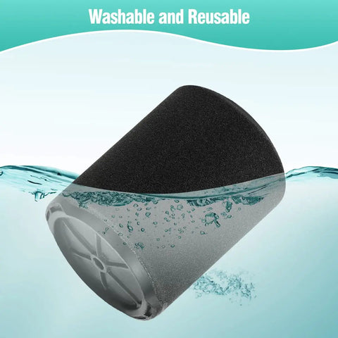 VF7000 Wet Vacuum Filter Replacement Pack For Ridgid And Husky Shop Vacuums, foam filter submerged in water, reusable design
