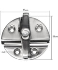 Round Twist Lock Latch 316 Stainless Steel Marine Boat Hardware For Cabin Doors Built Tough, measures 58x53mm.