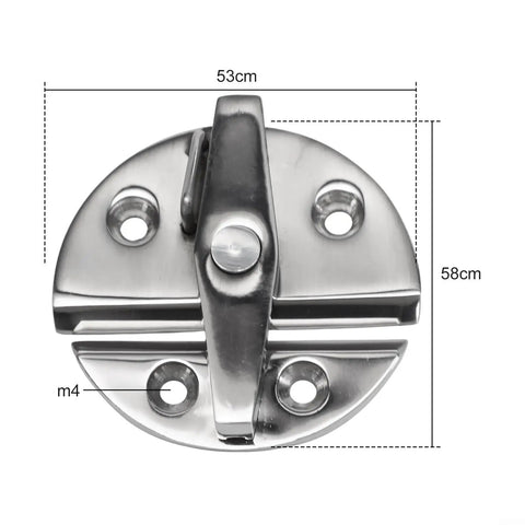 Round Twist Lock Latch 316 Stainless Steel Marine Boat Hardware For Cabin Doors Built Tough, measures 58x53mm.
