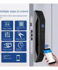 Solid Choice Face Recognition Smart Lock And Biometric Deadbolt For Home Security Featuring Zero Hassle Keyless Entry displaying unlock methods.