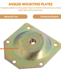 Heavy Duty Iron Furniture Leg Mounting Plates For Sturdy Tables And Couches No Sweat Install Repair Kit showing a 12° angled mounting plate.