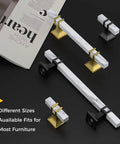 Marble Drawer Pulls and Knobs 10 Pack White Marble and Black 5 Inch Hole Center T Bar Hardware shown on magazine page