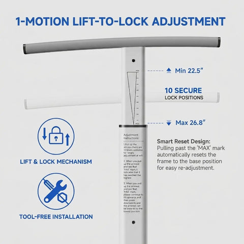 Built Tough Adjustable Toilet Safety Rails With Heavy Duty Stainless Steel Grab Bars For Seniors height adjustment mechanism diagram