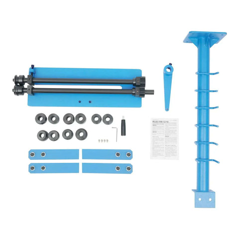Heavy Duty Bead Roller For Sheet Metal, Manual Rotary Bender With 12 Dies, durable Q235 steel, parts and assembly hardware layout