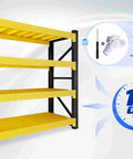 Heavy Duty Metal Garage Shelving Unit, A Dang Solid Shop Storage Rack That Tackles Every Heavy Tool Without Cracking A Sweat, Industrial Load Bearing Organizer, Black Yellow, 47 By 79 By 24 Inches, easy installation graphic.