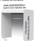 Product dimensions of Rugged Galvanized Steel EV Charger Cover With Hella Secure Zero Stress Weathershield displayed on image.