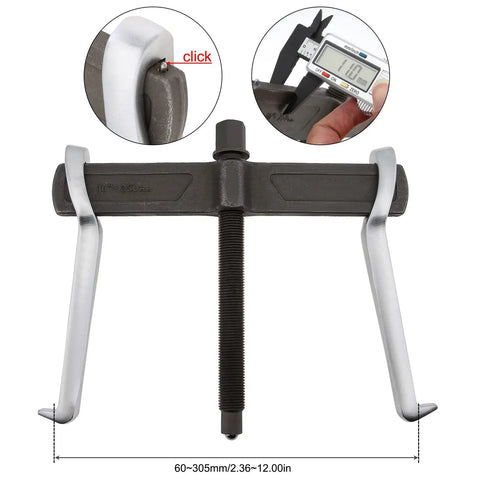 Two Jaw Gear Puller Adjustable Bearing Puller For External And Internal Removal CRV Steel Construction with measurement detail