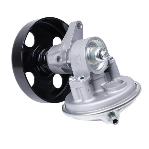 Built Tough Vacuum Pump With Pulley Straight Up Perfect Fit For Isuzu Npr And Npr Hd V8 Engines Direct Swap For L05 L31 Lq4 Model Years 1995 Through 2007, shown with reinforced housing and pulley.