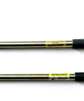Professional Grade Extendable Pole Tester with yellow tip, stainless steel material, designed for smoke detector checks from ground.