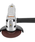 Badass Pneumatic Angle Grinder 11000 RPM Knockout Grinding And Polishing Tool front view showing aluminum body and grinding disc.