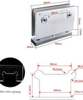 Two Pack Heavy Duty Stainless Steel Glass Shower Hinge With 360 Degree Swivel And Seamless Auto Close For Frameless Bathroom Doors No Sweat Setup Smooth Operation Guaranteed dimensions and design details.