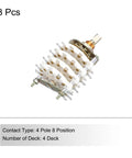 4 Pole 8 Position Rotary Switch Set With 4 Deck Band Selector For TV Radio Home Electronics And Industrial Gear Pack Of 3 Durable Multi Pole Multi Throw Switches Built For Easy Swap And Reliable Channel Switching, 42mm