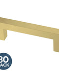 Thirty Pack Satin Gold Cabinet Handles And Heavy Duty Modern Drawer Pulls With Three Inch Hole Center For Kitchens And Dressers Premium Stainless Steel sleek matte handle.