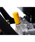 Heavy Duty 13 Gallon Air Compressor With Powerful 4.5HP Oil-Lubricated Motor And 115 Psi Horizontal Tank close-up of yellow pressure control knob.