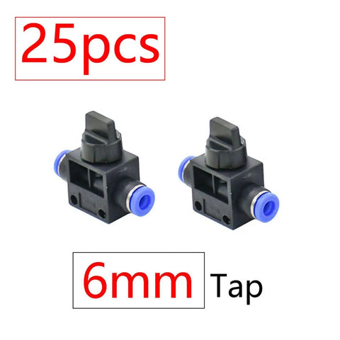 Orange Garden Hose Quick Connectors Kit Bundle 25 And 50 Pieces Must Have All In One Pneumatic Fittings For One Half And Three Quarter Inch Hoses 6mm And 8mm Tubing Straight Elbow Tee Plug Diverter, 25 pcs 6mm tap connectors