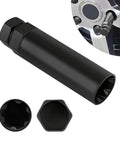 6 Spline Lug Nut Socket, Wheel Lock Removal Wrench showing a heavy duty steel extractor for 21mm and 22mm hex drives.