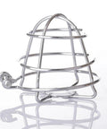 Heavy Duty Chrome Plated Fire Sprinkler Head Guard Top Shelf Protective Cage for 1/2 and 3/4 inch recessed systems, angled view.