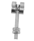 Heavy Duty Steel Sliding Door Rollers Built Rock Solid Glide Like Butter Replace Your Worn Window Pulleys With These 50 Kg Support Trolley Wheels In Clean Silver Steel close-up of a roller and bolt.